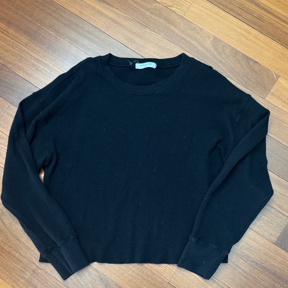 Perfectwhitetee Charcoal Ribbed Long Sleeve